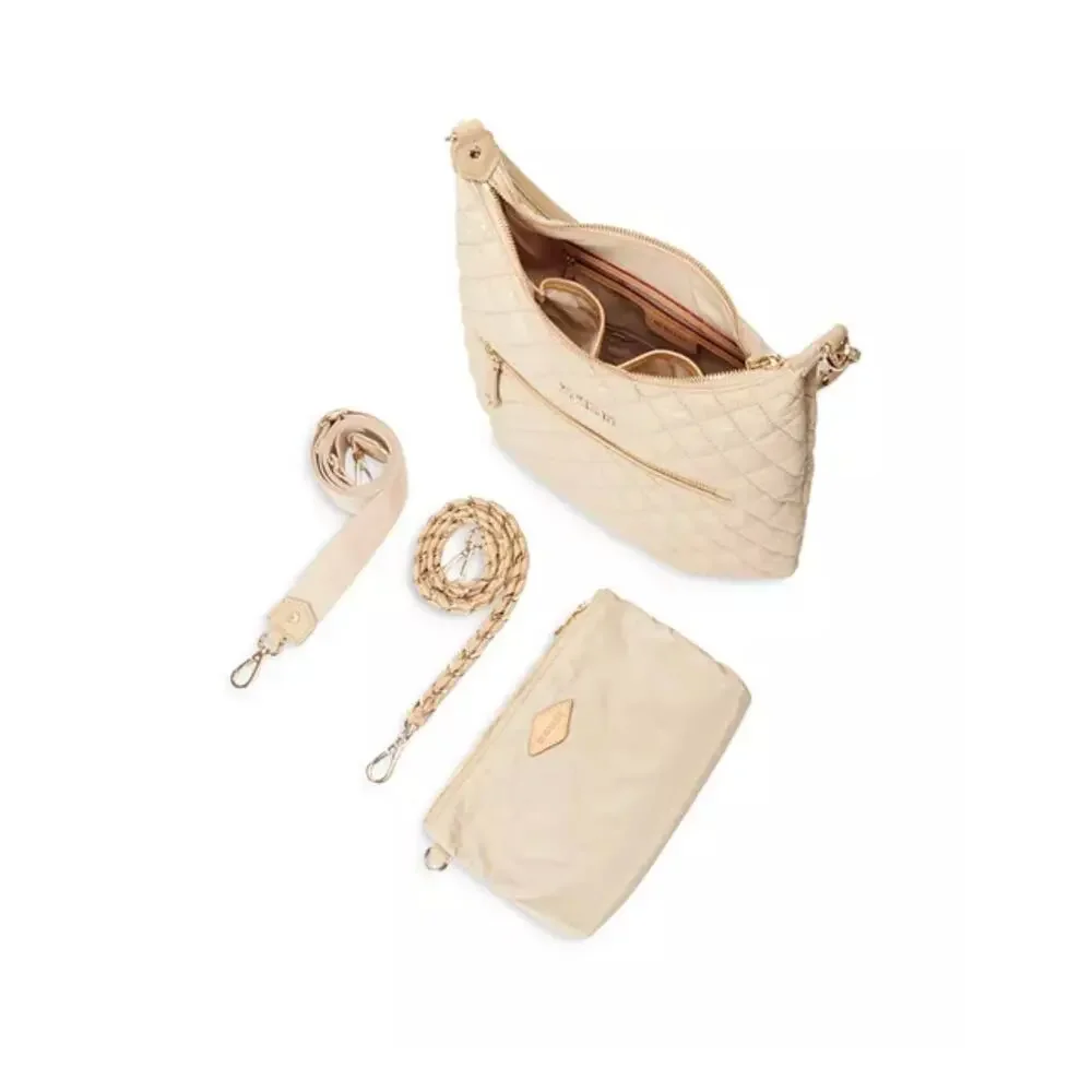 NWOT MZ WALLACE Crosby Sienna Hobo Bag in Buff Light Gold